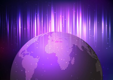 Dünya tasarımı ile soyut teknik iletişim arka planı