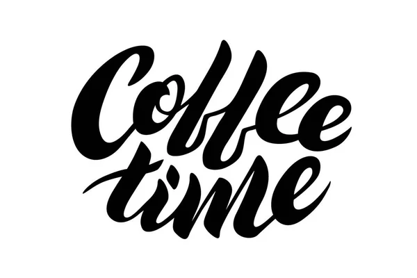 Tempo de café lettering — Vetor de Stock