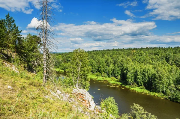 Yaz güzel manzara. Chusovaya Nehri
