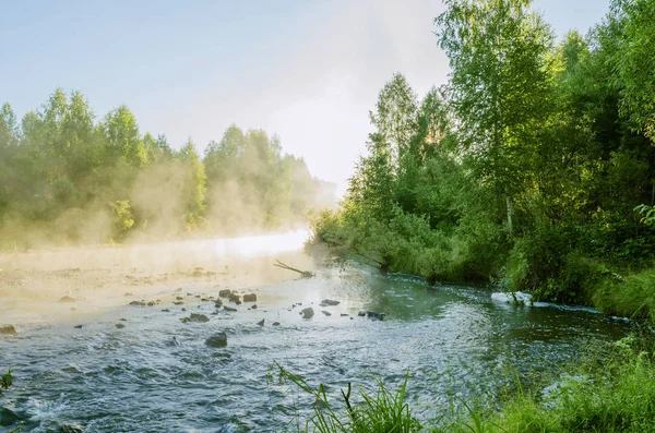 Pequeño río al amanecer — Foto de Stock