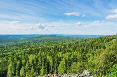 Dağın tepesinden manzara.