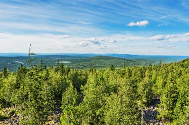 Dağın tepesinden manzara.