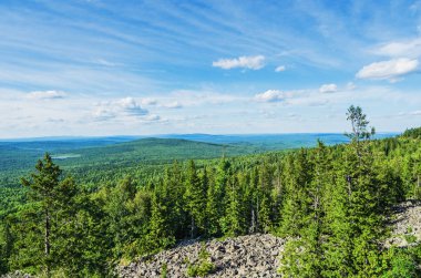 Dağın tepesinden manzara.