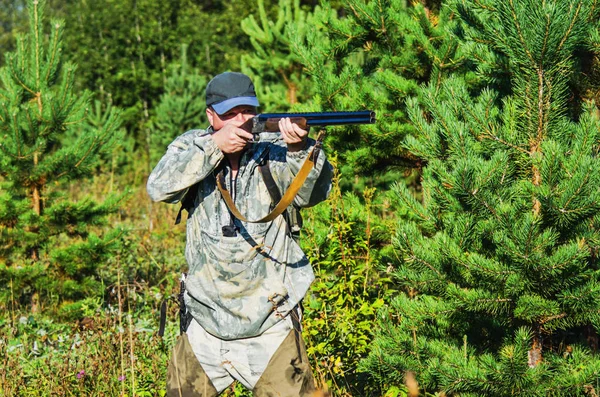 Hunter en la caza a finales del verano —  Fotos de Stock