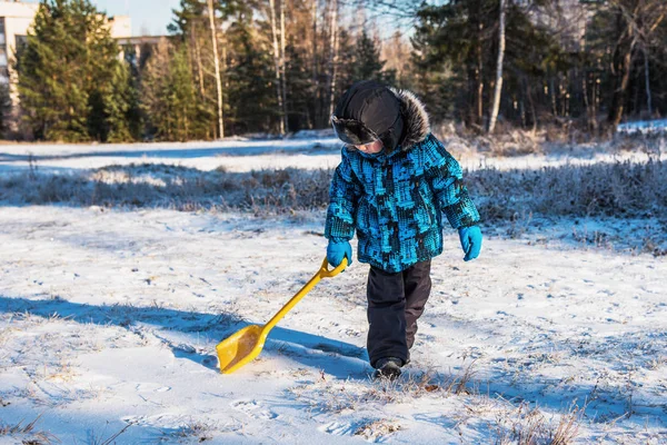 Little boy on winter walk — Stock Photo, Image