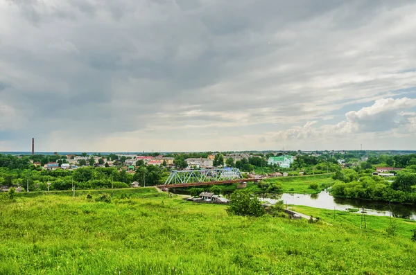 Blick Vom Hügel Auf Die Stadt Alapaevsk Sommertagen Russland Der — Stockfoto