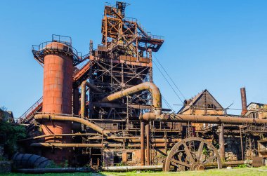 Fabrika Müzesi 'nin bölgesinde. Alan adı üretim mağazası manzarası. Rusya, Ural, City Nizhny Tagil