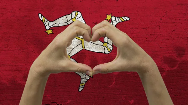 Eller kalp sembol Isle of Man bayrak — Stok fotoğraf