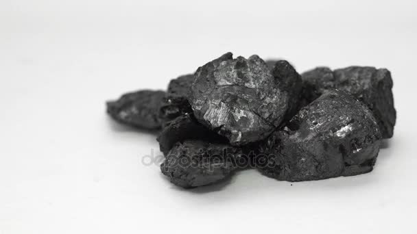 Graphite Mine Ore Sample Isolated on White — Stock Video