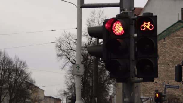 Rowerów lampy uliczne Timelapse — Wideo stockowe