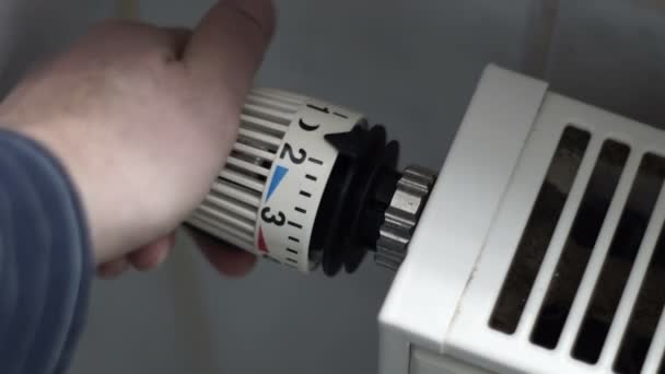 加热器辐射热水控制特写 — 图库视频影像