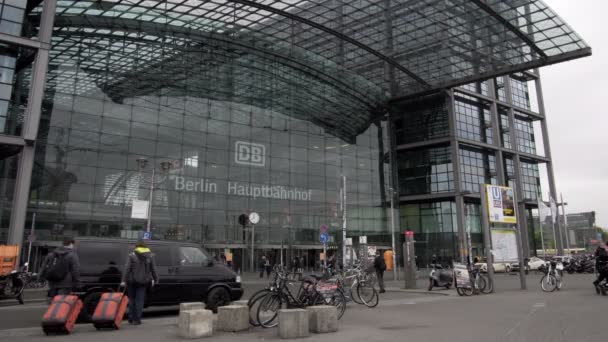 Stazione Centrale di Berlino Fuori dall'ingresso anteriore Timelapse — Video Stock