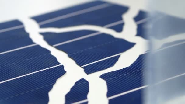 Kapesní Makro Snímek Zlomené Solárního Panelu Který Jedním Kusů Použitých — Stock video