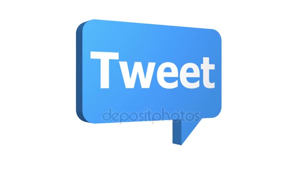 Tweet Speech Bubble Popping Up Three Angles With White Background — Stock Video