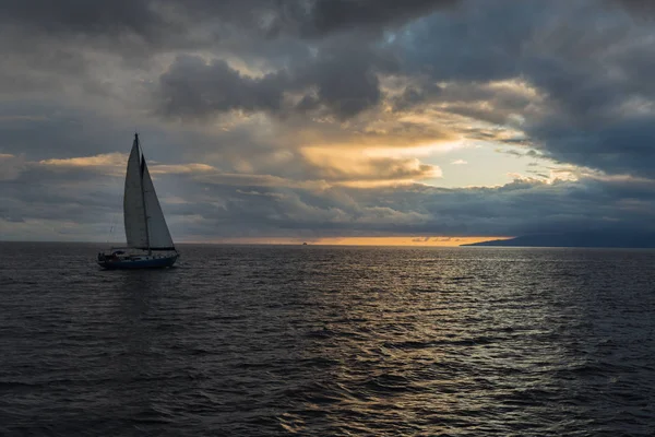 Stormy Sunset at Sea off the Hawaiian Coast at Maui