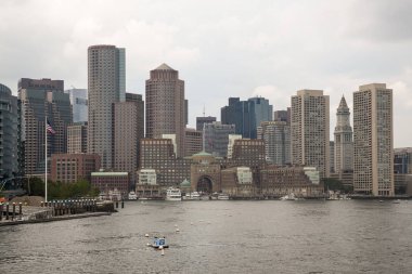 Boston manzarası ve cityscape limanın dan