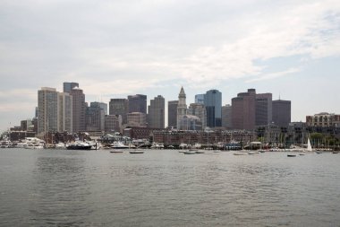 Boston manzarası ve cityscape limanın dan
