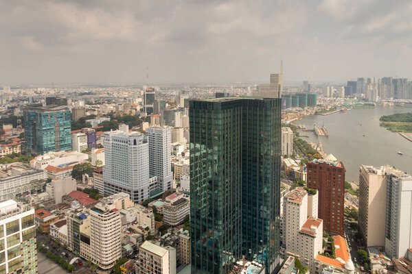Aerial view of Ho Chi Minh City (former Saigon) in Vietnam
