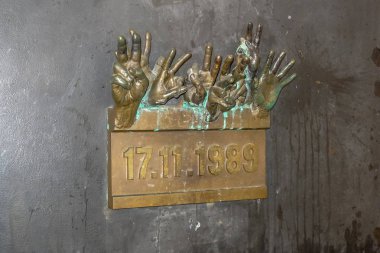 The Velvet Revolution Memorial in Prague Czech Republic clipart
