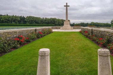 Çokgen ahşap 1.Dünya Savaşı mezarlık Ypres yakınındaki
