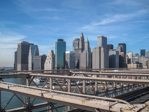 View from the Brooklyn Bridge in 2009 NYC