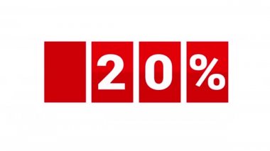 % 10 'dan% 90' a geri sayım. 4K metin hareketi grafik canlandırması.