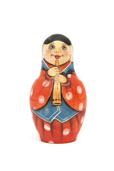 İzole mat boya ile Rus ahşap matrioshka — Stok fotoğraf