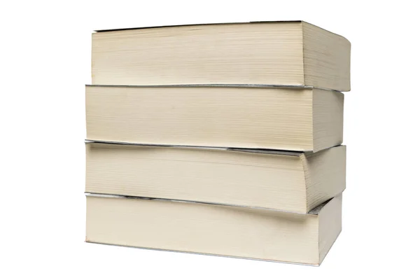 Стек старих м'яких книг ізольовано на білому тлі — стокове фото