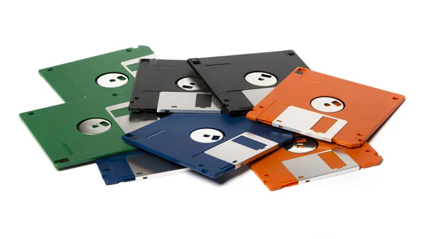Pilha de disquetes a cores — Fotografia de Stock