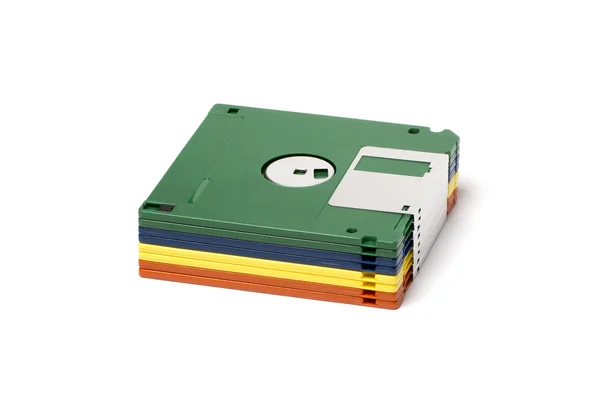 Stack of color floppy disks — Stock Photo, Image