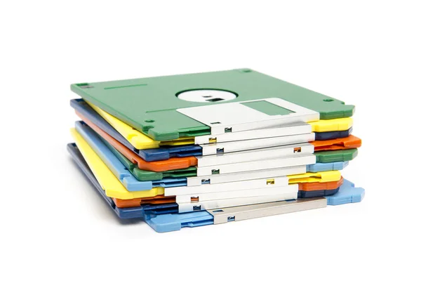 Stack of colored floppy disks — Stock Photo, Image