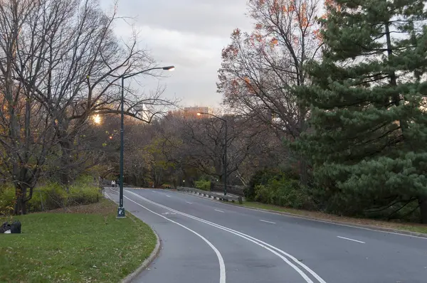 Route goudronnée sur Central Park, New York — Photo