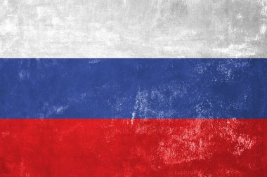 Rusya - eski Grunge doku arka plan üzerinde Rus ulusal bayrak