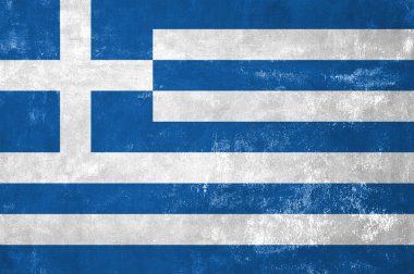 Yunanistan - eski Grunge doku arka plan üzerinde Yunan bayrağı