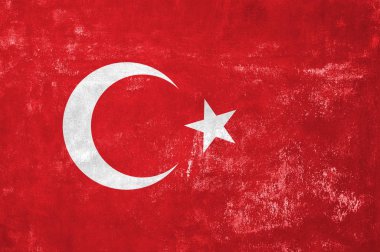 Türkiye - eski Grunge doku arka plan üzerinde Türk bayrağı