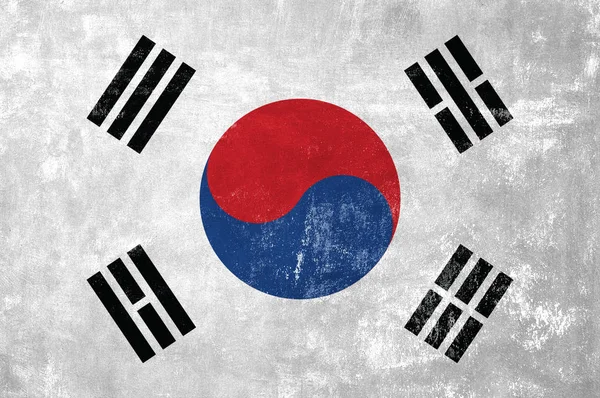Südkorea - koreanische Flagge auf altem Grunge-Hintergrund — Stockfoto