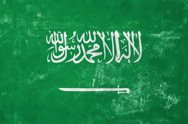 Saudi-Arabië - vlag op oude Grunge textuur achtergrond — Stockfoto