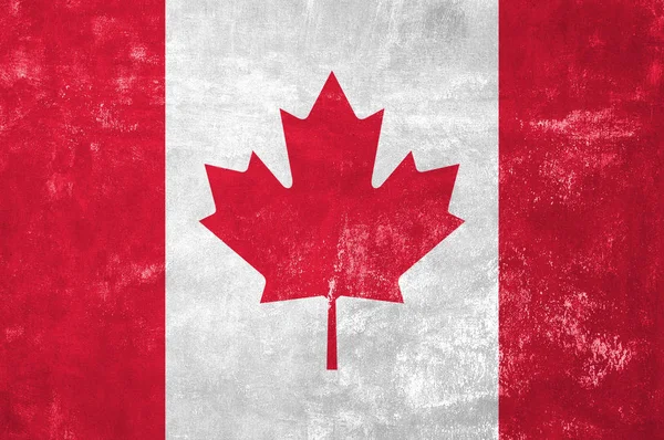 Canada - Canadian Flag on Old Grunge Texture Background — Stock Photo, Image