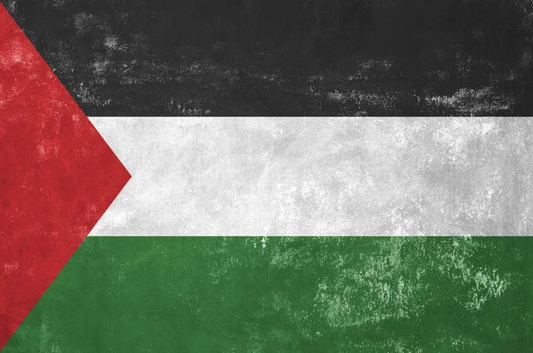 Palestine - eski Grunge doku arka plan üzerinde Filistin bayrağı — Stok fotoğraf