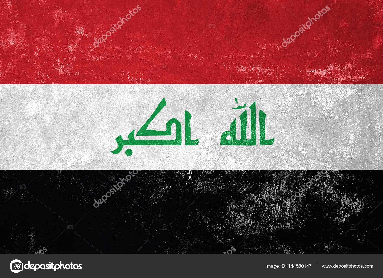 Iraq - irakische Flagge auf altem Grunge-Hintergrund