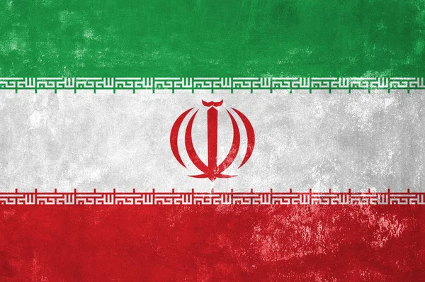 Iran - Iraanse vlag op oude Grunge textuur achtergrond — Stockfoto