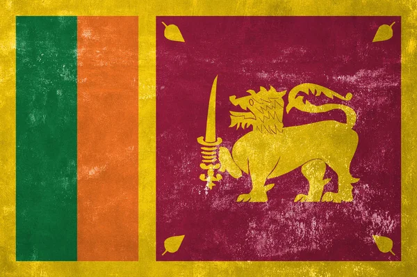 Sri Lanka - Sri Lankaanse vlag op oude Grunge textuur achtergrond — Stockfoto