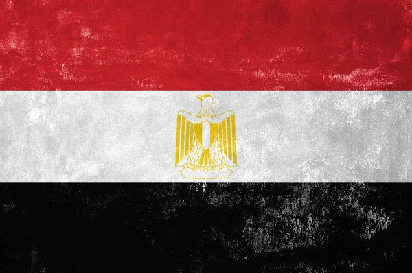 Egypte - Egyptische vlag op oude Grunge textuur achtergrond — Stockfoto