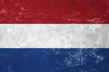 Hollanda - eski Grunge doku arka plan üzerinde Hollanda bayrağı