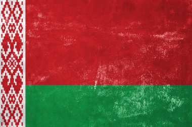 Beyaz Rusya - Beyaz Rusya bayrağı eski Grunge doku arka plan üzerinde