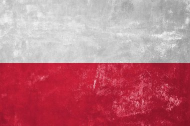 Polonya - eski Grunge doku arka plan üzerinde Polonya bayrağı