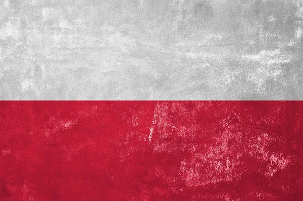 Polen - Poolse vlag op oude Grunge textuur achtergrond — Stockfoto