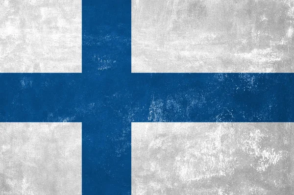 Finland - Finse vlag op oude Grunge textuur achtergrond — Stockfoto