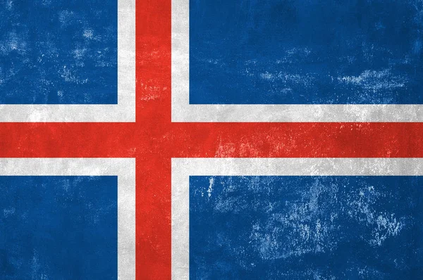 Islândia Bandeira da Islândia sobre fundo de textura Grunge antigo — Fotografia de Stock
