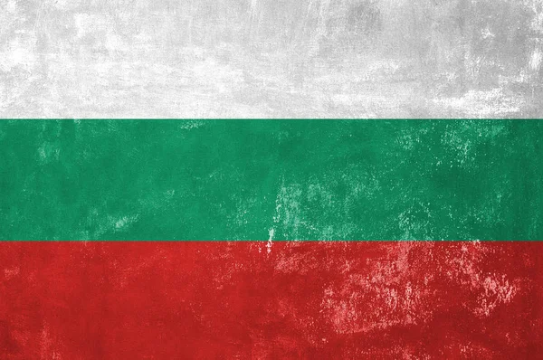 Болгарія - болгарським прапором на старий гранж текстуру фону — стокове фото